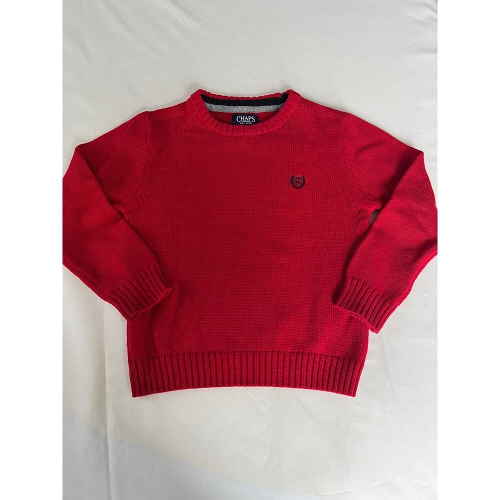 Chaps pullover knit sweater boys size XXS 4/5 regular Red 100% cotton